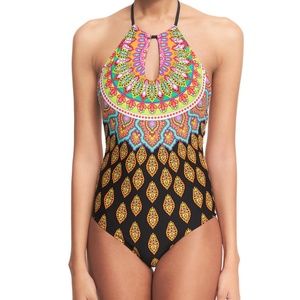 Trina Turk Moroccan Medallion 1 pc Swimsuit NWT 14